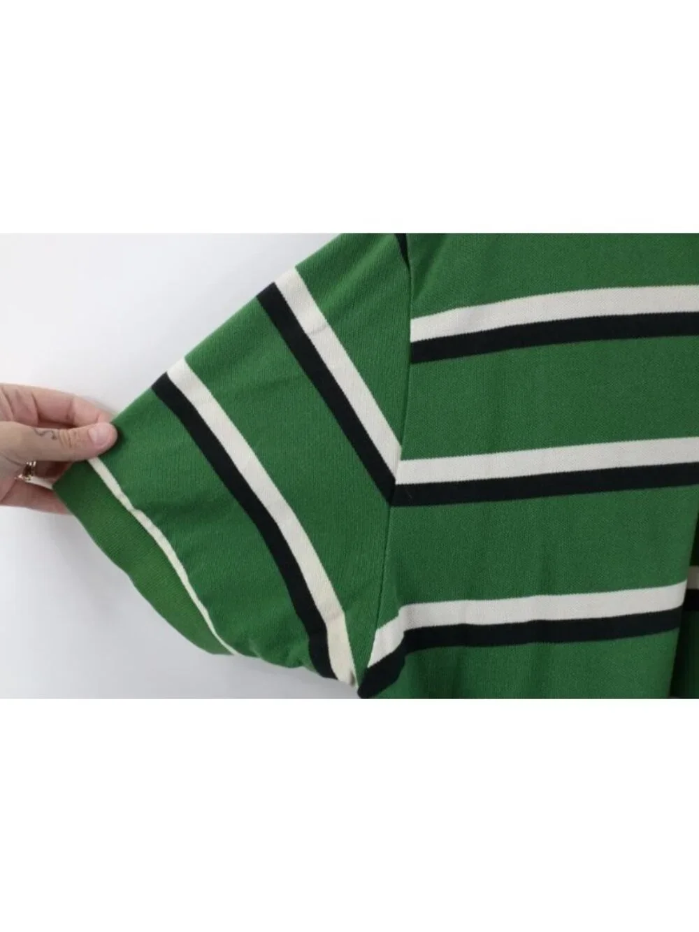 Vintage 90s Ralph Lauren Mens XL Faded Striped Collared Golf Polo Shirt Green